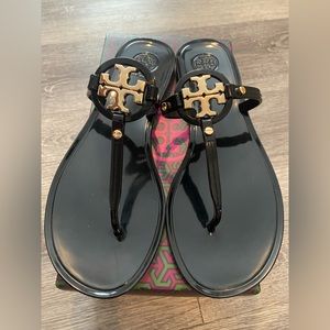 Tory Burch Mini Miller Flat Thong Black Sandals